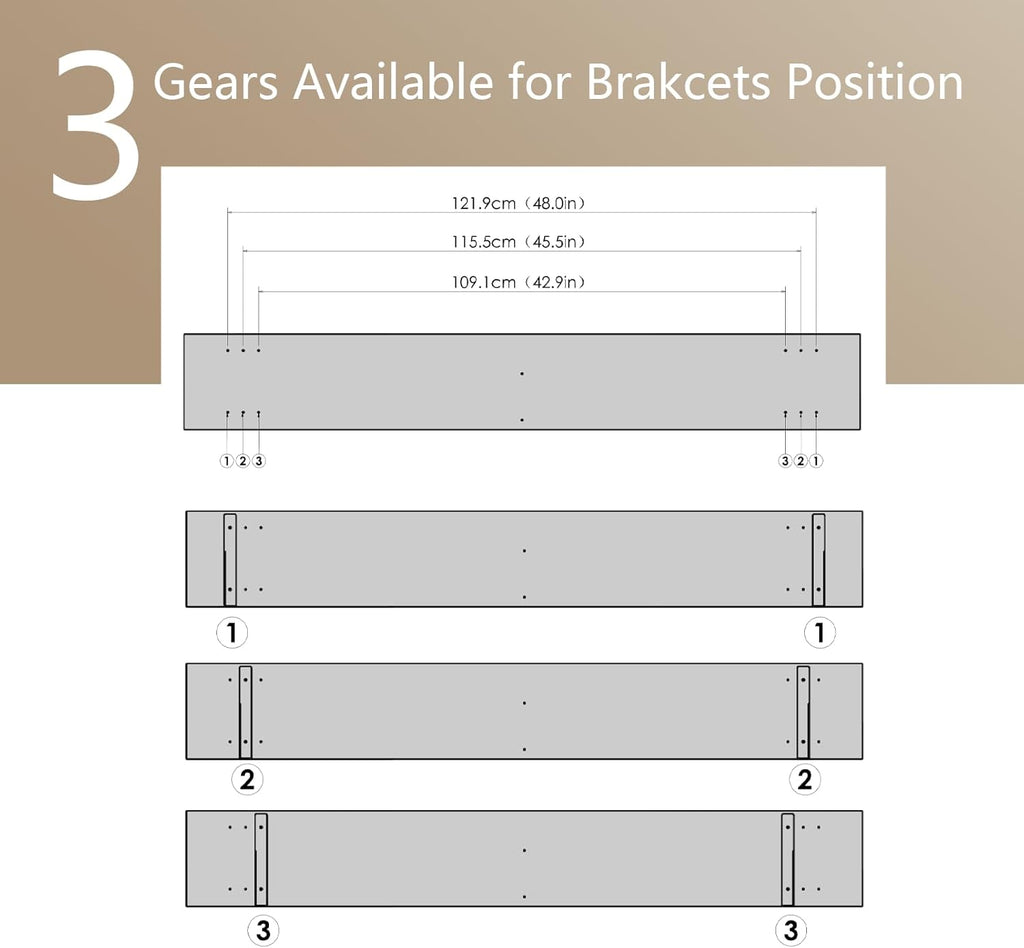 DINZI LVJ Long Wall Shelves, 55.1Inch Wall Mounted Shelves Set of 2, Extra Large Storage Ledges with Sturdy Metal Brackets for Living Room, Bathroom, Bedroom, Kitchen, Natural