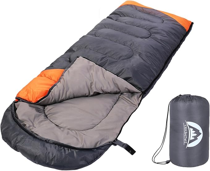 SWTMERRY Sleeping Bag 3 Seasons (Summer, Spring, Fall) Warm & Cool Weather - Lightweight,Waterproof Indoor & Outdoor Use for Kids, Teens & Adults for Hiking and Camping