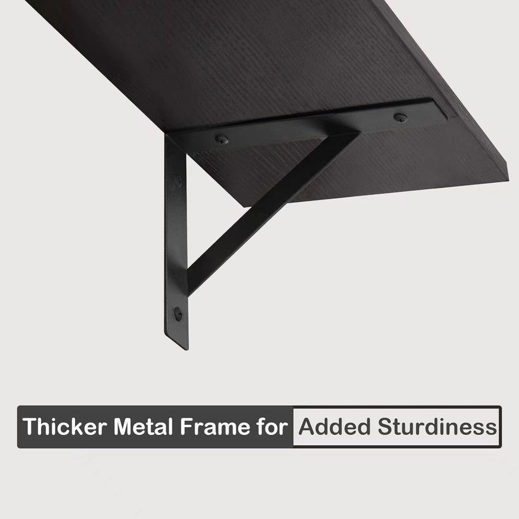 DINZI LVJ Long Wall Shelves, 39.4Inch Wall Mounted Shelves Set of 2, Extra Large Wall Storage Ledges with Sturdy Metal Brackets for Living Room, Bathroom, Bedroom, Kitchen, Espresso