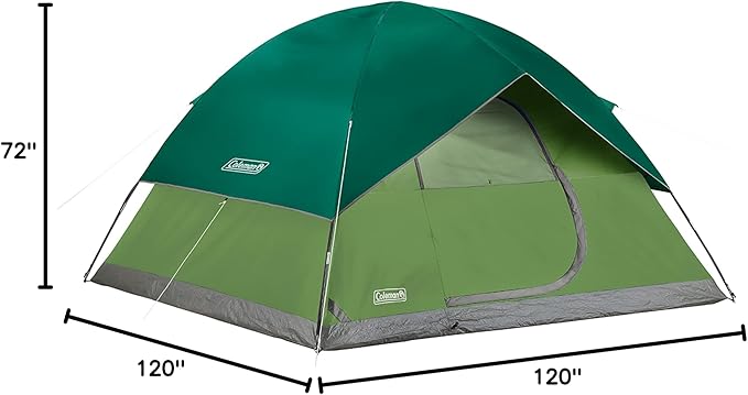 Coleman Sundome 4-Person Tent with Rainfly, Weatherproof Tent Sets Up in 10 Mins