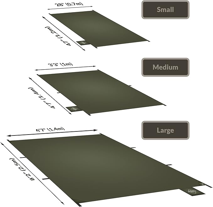Onewind Small Footprint, 4000mm Waterproof Rate PU Coating, 47" * 27" Ultralight Camping Ground Sheet with Carry Bag for Backpacking, Camping, Picnic, Mat