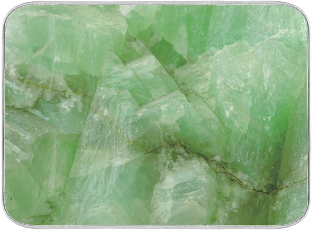 Super Absorbent Dish Drying Mat, Microfiber Fast-Drying Dish Mat, 24" x 18", Kitchen Dish Drying Pad (Green Jade Stone Marble)…