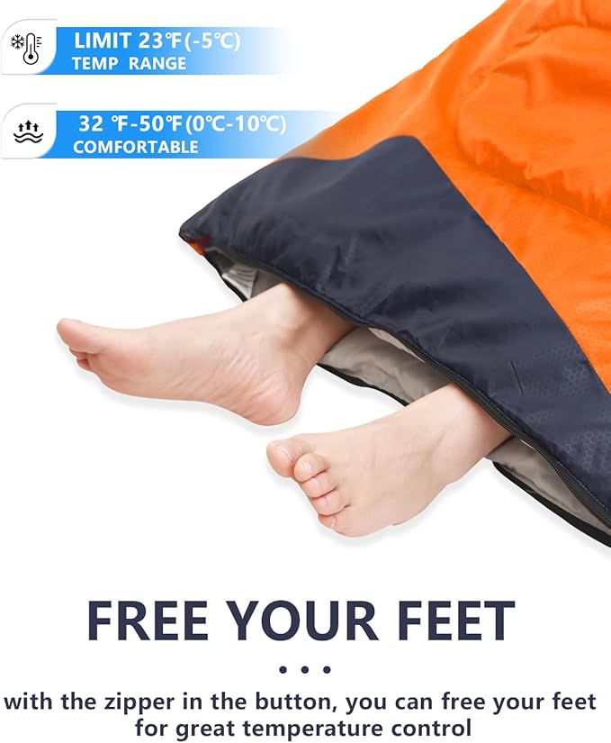 Sleeping Bags for Adults Backpacking Lightweight Waterproof- Cold Weather Sleeping Bag for Girls Boys Mens for Warm Camping Hiking Outdoor Travel Hunting with Compression Bags