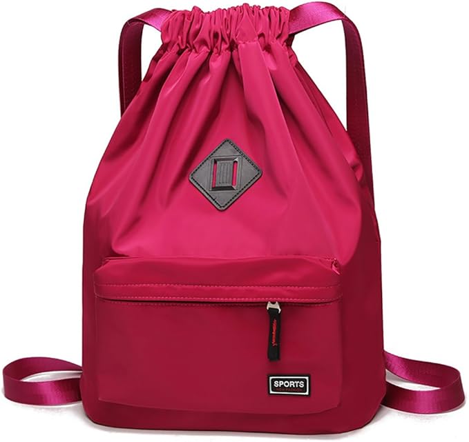 Peicees Waterproof Drawstring Sport Bag Lightweight Sackpack Backpack for Men and Women