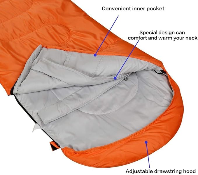 Sleeping Bag,3-4 Seasons Warm Cold Weather Lightweight, Portable, Waterproof Sleeping Bag with Compression Sack for Adults & Kids - Indoor & Outdoor: Camping, Backpacking, Hiking
