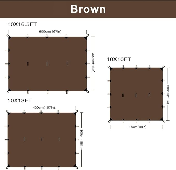 KALINCO Tent Tarp, Picnic Mat Camping Tarp Tent Hammock Tarp, pu Waterproof Camping tarp Tent Rain Fly Picnic Mat Survival Shelter Sunshade