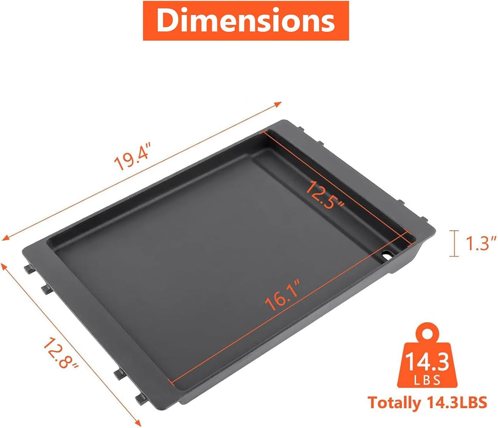 QuliMetal 7566 Cast Iron Griddle for Weber Genesis 300 Series - Heavy-Duty Grill Parts for Weber Genesis E-310, E-320, E-330, S-310, S-320, S-330 Gas Grills, Perfect for Versatile Cooking
