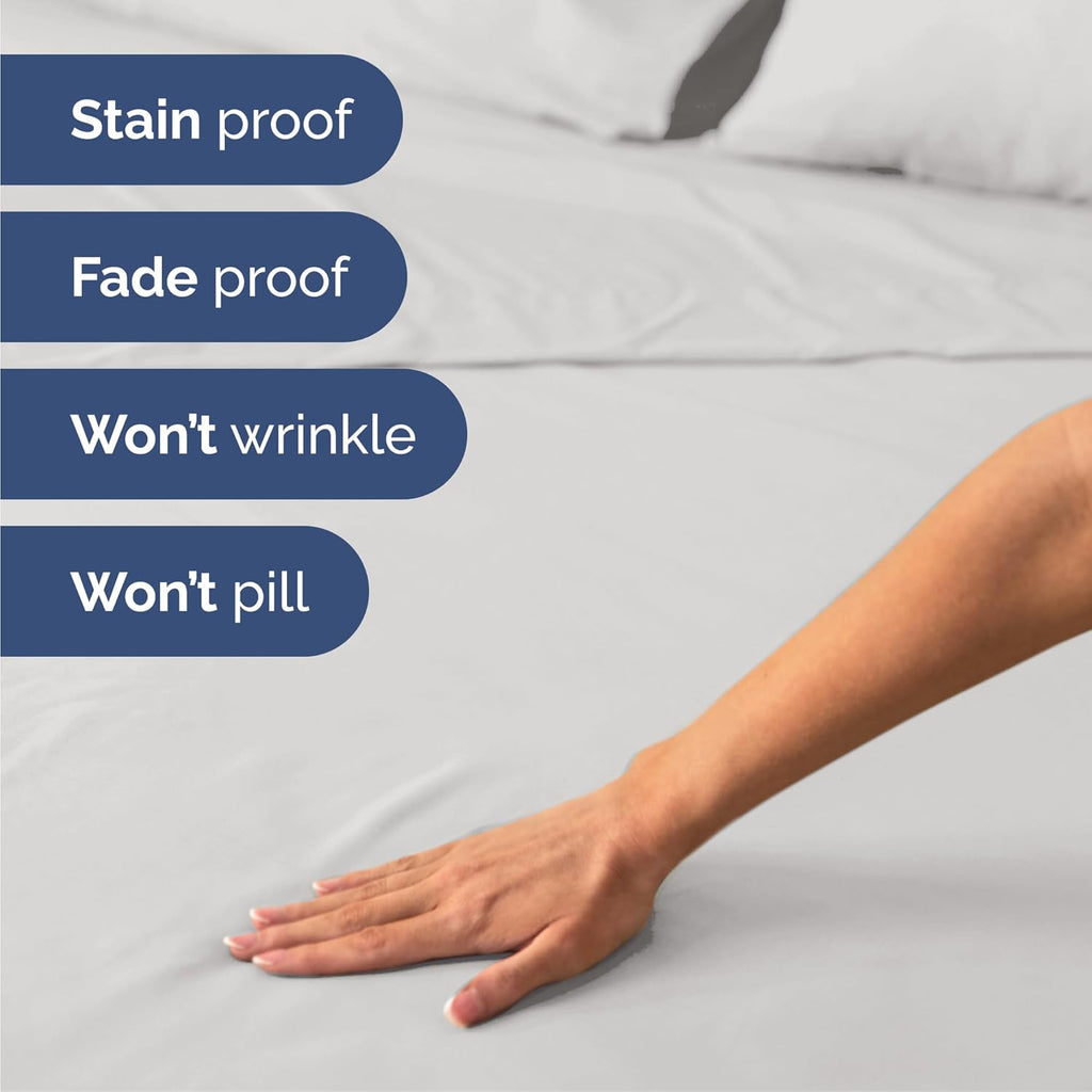 King Size 4 Piece Sheet Set - Comfy Breathable & Cooling Bed Sheets Set - Hotel Luxury Bedding for Women, Men, Kids, Teens, Boys & Girls - Deep Pockets, Soft and Wrinkle Free - Oeko-Tex - French Grey