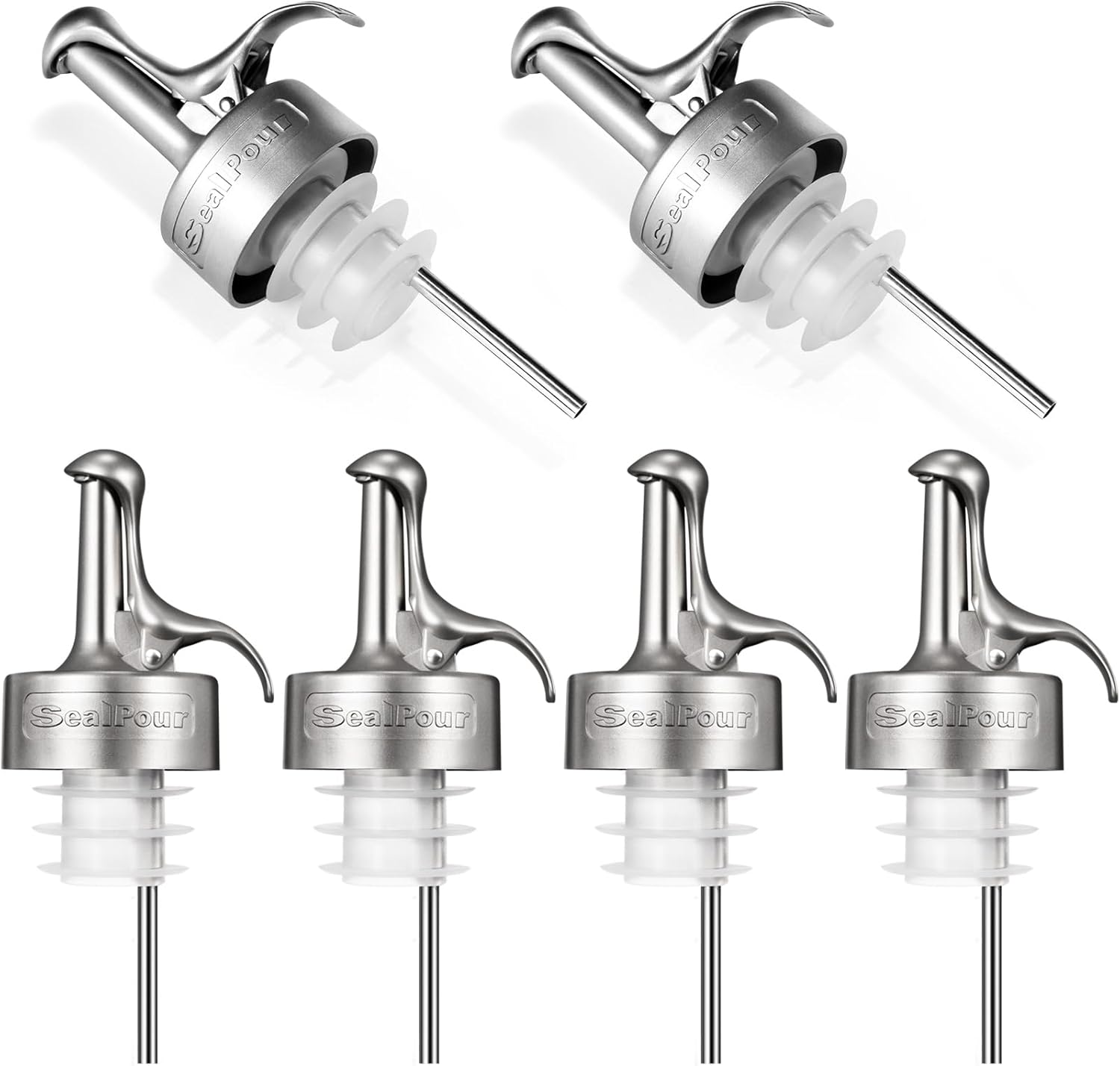 Olive Oil Spouts, Stainless Steel Pour Spout, Olive Oil Pour Spout for Dispenser, Pour Bottle Spouts, Suitable for Beverage,Vinegar and Sauce for Home Kitchen -6PCS