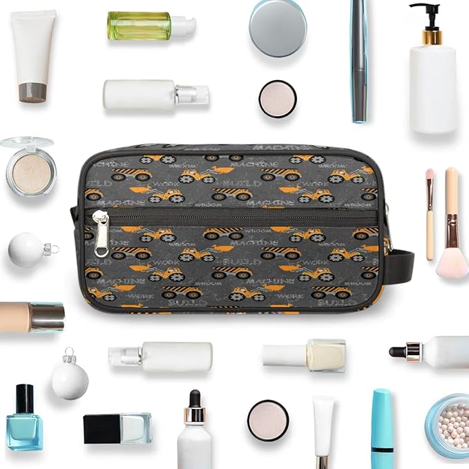 Truck Tractor Cars Hanging Toiletry Bag,Travel Hygiene Kits for Boys Mens,Waterproof Makeup Carry-on Bags,Cosmetic Bag,TSA Approved Shave Dopp Kit for Toiletries Shower Bathroom Accessories Gifts