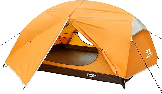 Bessport Camping Tent for 2-3 Person, Lightweight Backpacking Tent Waterproof Windproof Two Doors Easy Setup Double Layer Outdoor Tents for 3 to 4 Seasons, Suitable for Outdoor,Hiking,Camping