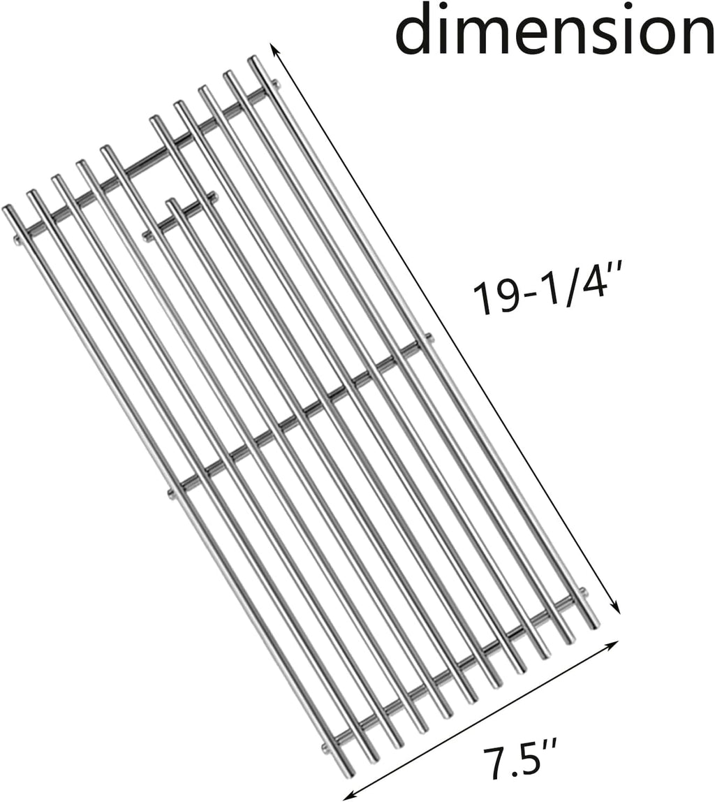16517 Stainless Steel 4 Cooking Grid Grates Replacement for Bull Angus 47628 47629 Outlaw 26038 26039 69008 69009 65073 87049 Lion Premium L75000 Gas Grill 19-1/4"
