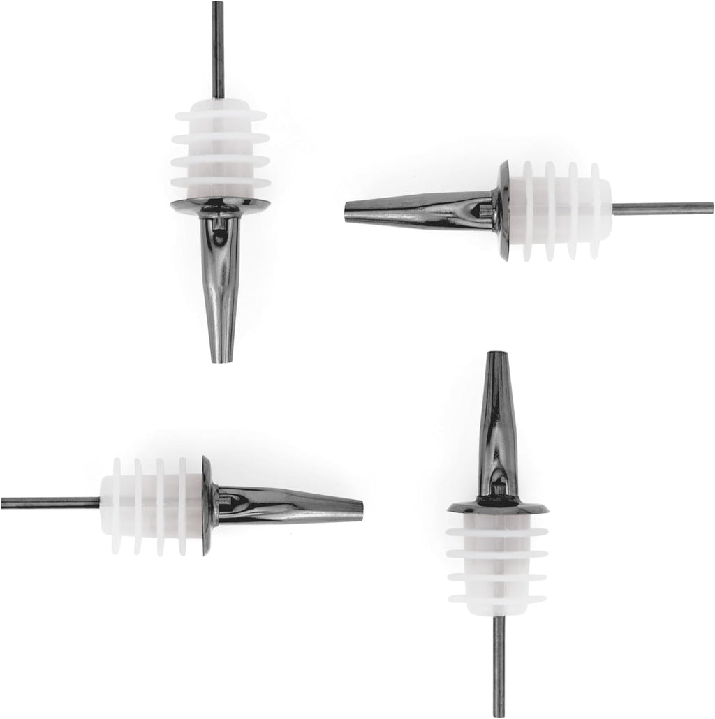 Molimoli Pour Spout Made of Stainless Steel with Automatic Anti-Oxidation Mechanism, Bottle Pourers for Alcohol and Liquor, Olive Oil Dispenser Spout, Wine Pourer Spout,Pack of 4,Black