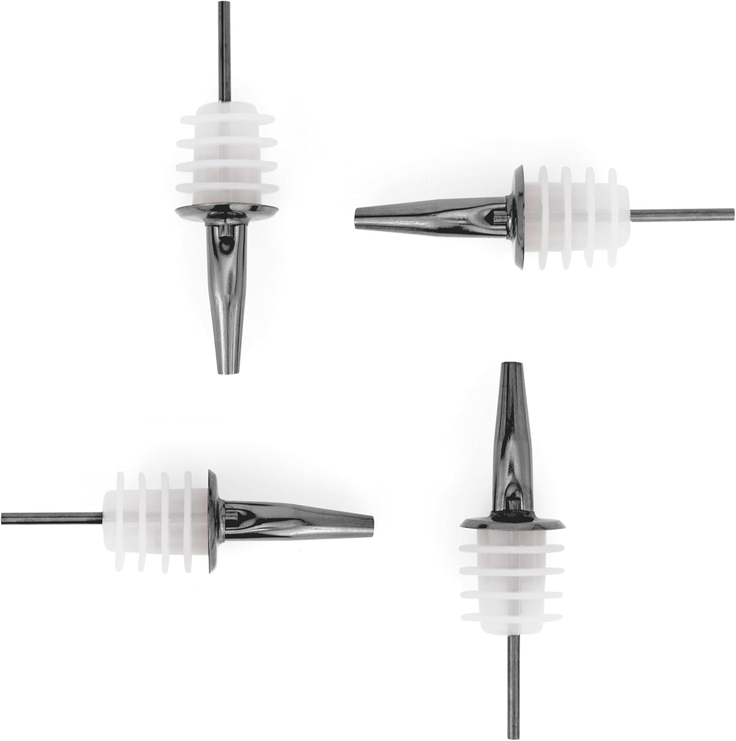 Molimoli Pour Spout Made of Stainless Steel with Automatic Anti-Oxidation Mechanism, Bottle Pourers for Alcohol and Liquor, Olive Oil Dispenser Spout, Wine Pourer Spout,Pack of 4,Black