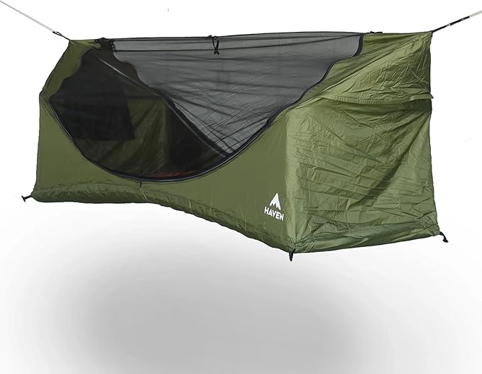 Haven Tents Lay Flat Hammock Tent - Waterproof Tent & Camping Hammock with Mosquito Net - Includes Insulated Pad and Rainfly - Haven Tent, Haven XL, Haven Safari