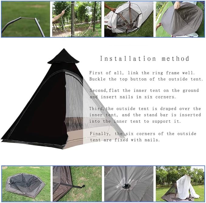 12'x10'x8'Dome Camping Tent 5-6 Person 4 Season Double Layers Waterproof Anti-UV Windproof Tents Family Outdoor Camping Tent