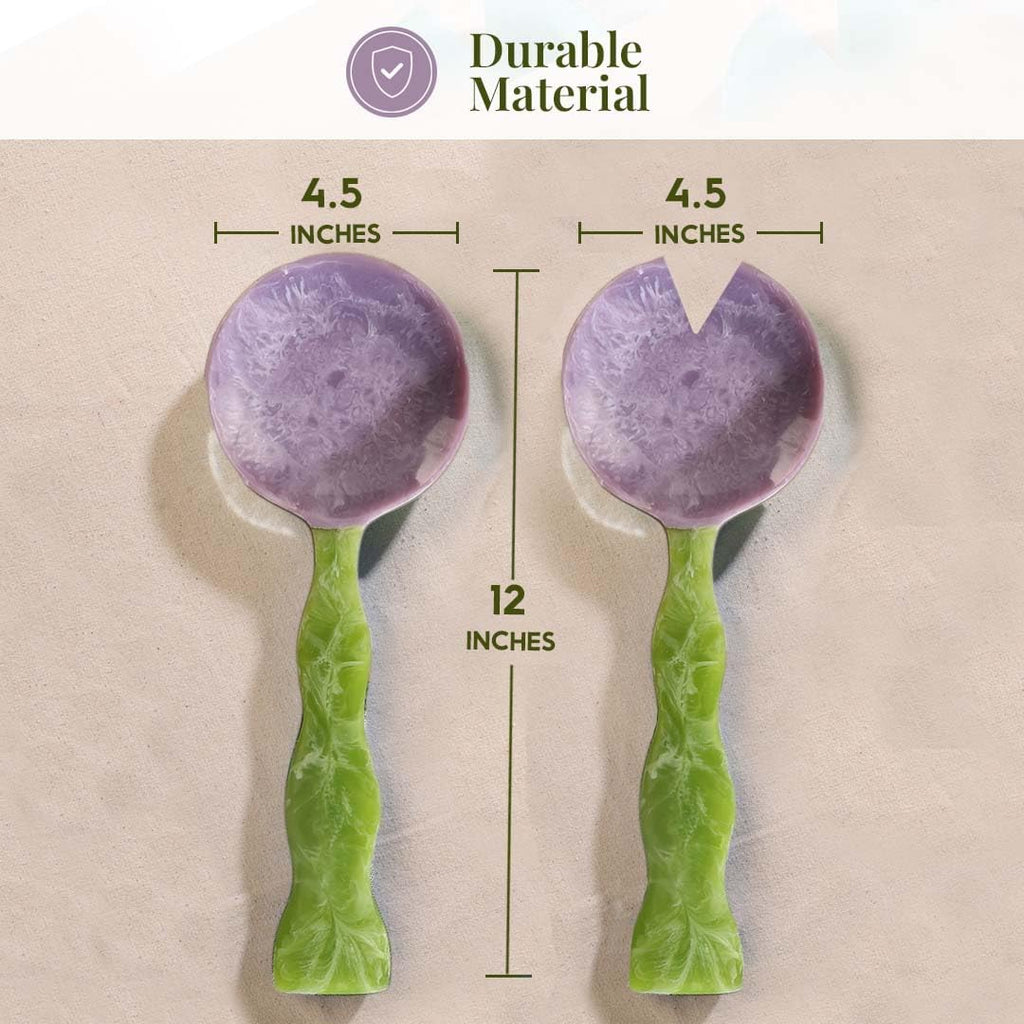 Folkulture Salad Servers or Salad Tongs | Set of 2 (12") Serving Spoons in Kitchen Essentials or Kitchen Utensils Set | Resin Salad Tongs for Serving | Salad Hands or Serving Utensils for Home