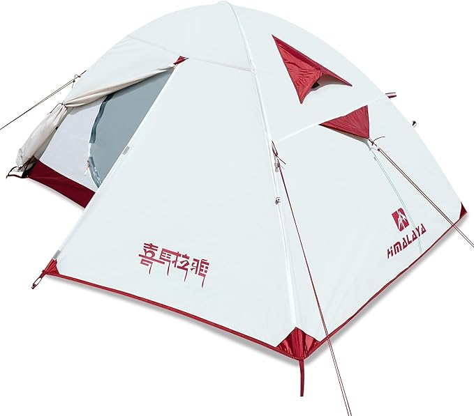 Himalaya 1/2 Person Camping Tent, 4 Season Tent Backpacking Winter Tent Waterproof Windproof Lightweight Portable PU5000 for Outdoor Camping Cold Weather Hiking Mountaineering