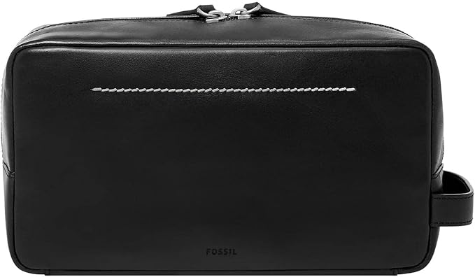 Fossil Men's Leather Travel Shave Dopp Kit