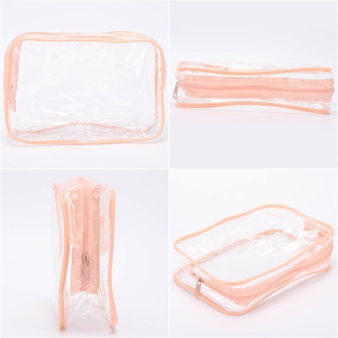 Tbestmax 10 Pack Clear Cosmetic Bags Makeup Bags Portable Waterproof TSA Approved Travel Toiletry Bags Organizer