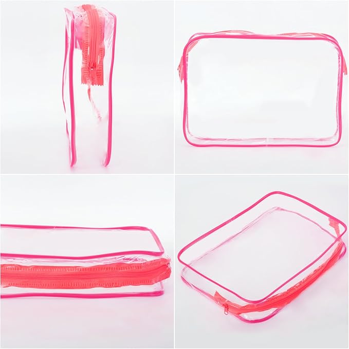Tbestmax 10 Pack Clear Cosmetic Bags Makeup Bags Portable Waterproof TSA Approved Travel Toiletry Bags Organizer