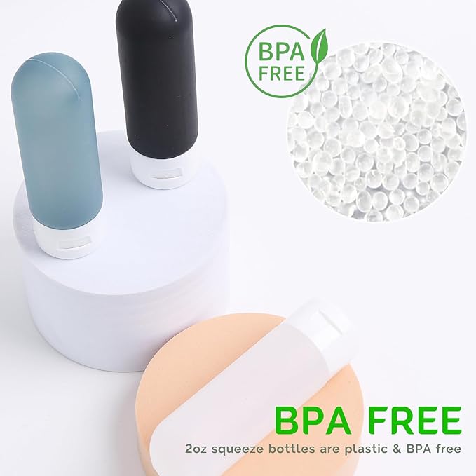 20 Pack Travel Bottles Set for Toiletries TSA Approved Leak Proof Travel Size Containers Kit Portable Refillable Travel Accessories for Shampoo Conditioner Lotion Liquids (Dark Color)