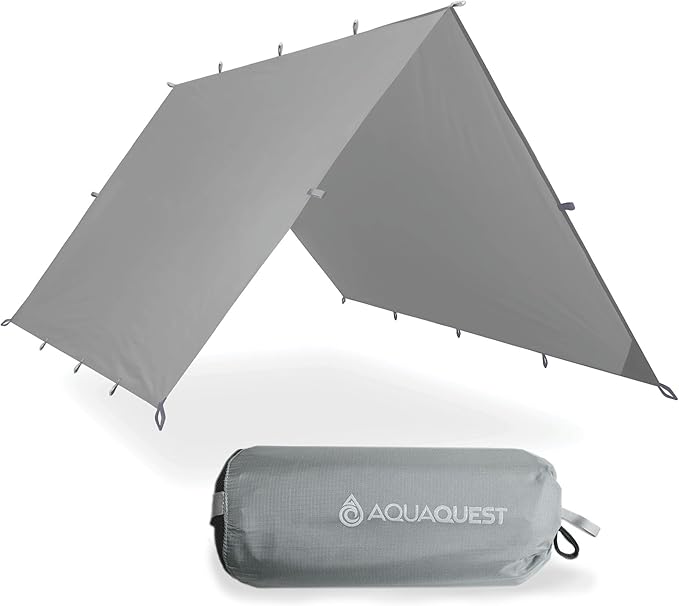 AquaQuest Defender Camping Tarp - Heavy Duty Tent Shelter or Rain Fly - Waterproof Camping Essentials for Hiking, Bushcraft & Hammock