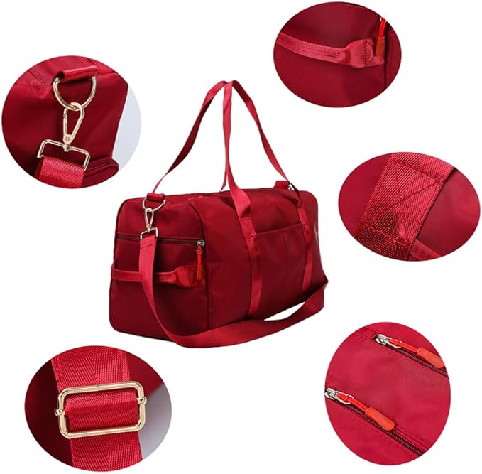 KARRESLY Sports Gym Bag for Women Travel Duffel Bag with Wet Pocket and Shoes Compartment for Training Swim Yoga(Red)