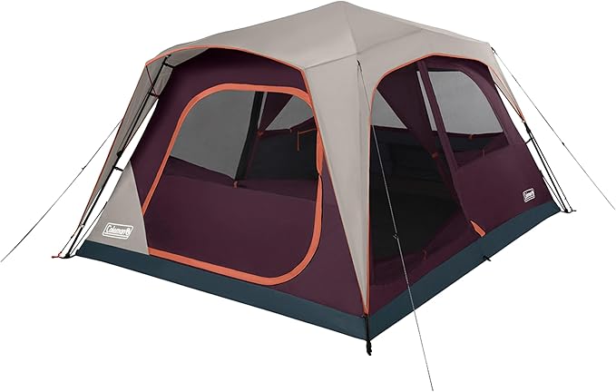 Coleman Skylodge Instant Tent 4/6/8 Person Tent Sets Up in About 1 Minute Weatherproof with Pre-Attached Poles & Carry Bag Made of PFAS-Free Materials