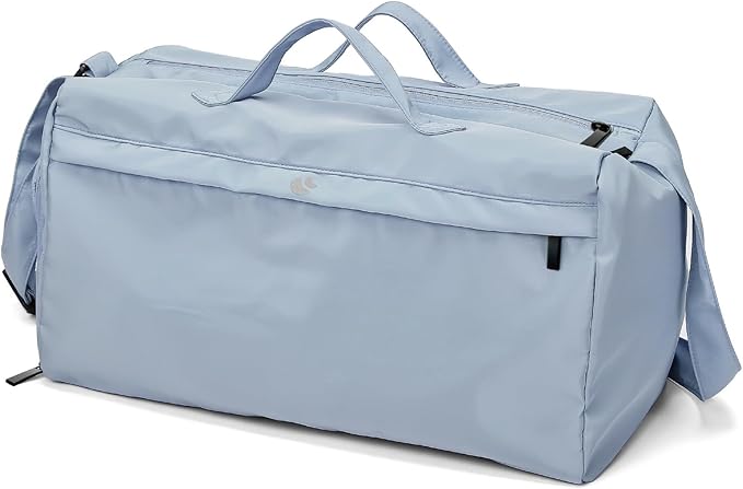 Sports Gym Bag for Women, Travel Workout Duffel Overnight Shoulder Bags with Shoes Compartment and Wet Pocket Lightweight Weekend Waterproof Blue