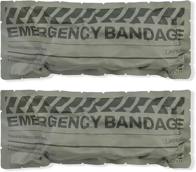 6" Israeli Style Emergency Bandage, Compression Trauma Wound Dressing, Medical Sterile Vacuum Sealed, Combat Tactical First Aid Kit IFAK Supplies, FSA HSA Eligible, 2 Count