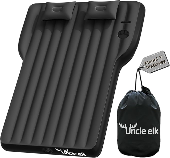 Model Y Mattress for Tesla, Inflatable SUV Mattress for Portable Camping Mattress Foldable Air Mattress with Air Pump and Storage Bag for Tesla Model Y and SUV Travel, Black