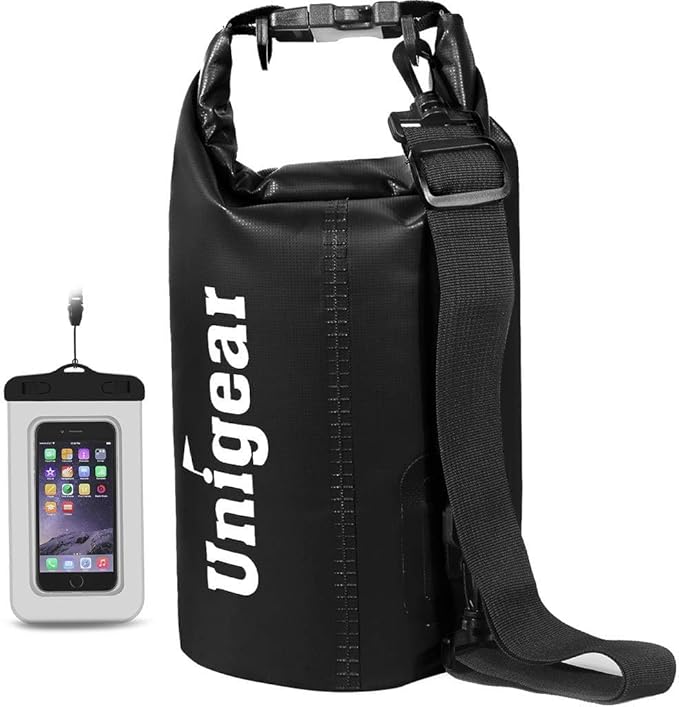 Unigear Dry Bag Waterproof, 2L/5L/10L/20L/30L/40L Floating and Lightweight Bags for Kayaking, Boating, Fishing, Swimming and Camping with Waterproof Phone Case