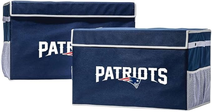 Franklin Sports NFL Storage Footlocker Bins - Large Folding Organizer Containers - NFL Team Office, Bedroom + Living Room Décor - Large + Small Bins