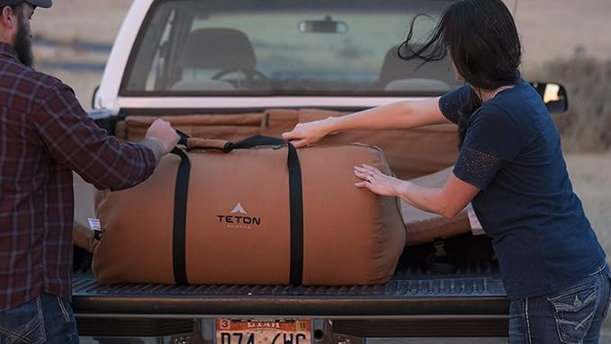 Teton Mammoth Queen Size Double Sleeping Bag- A Warm Bag The Whole Family can Enjoy – Great for Camping, Hunting and Base Camp. Compression Sack Included