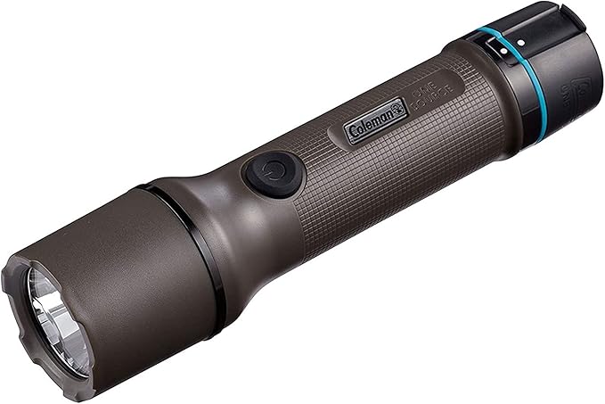 Coleman OneSource Rechargeable LED Flashlight, Water-Resistant Flashlight with OneSource Batteries Shines Up to 1000 Lumens, Rechargeable Heavy-Duty Flashlight for Camping, Emergencies, & Home Usage