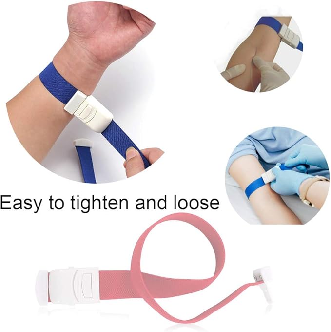 Tourniquet, 5-Pack Emergency Professional Adjustable Elastic Medical Hemostatic Blood First Aid Quick Release Torniquete with Buckle