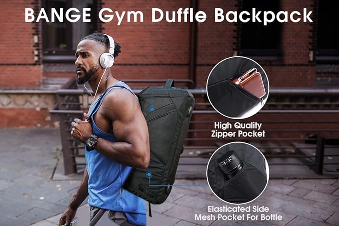 BANGE Gym Sports Duffel Backpack for Man & Women…