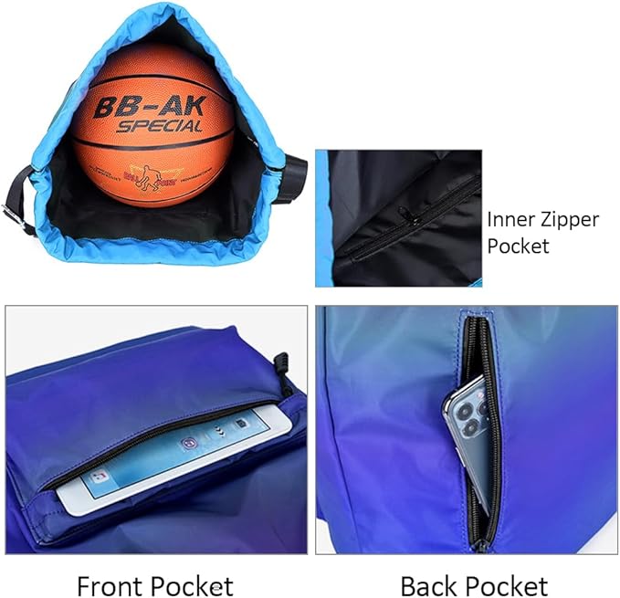 Peicees Waterproof Drawstring Sport Bag Lightweight Sackpack Backpack for Men and Women