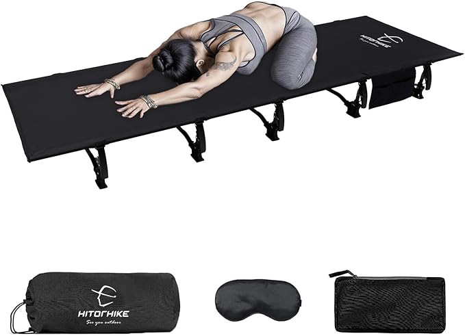 HITORHIKE Camping Cot Compact Folding Cot Bed for Outdoor Backpacking Camping Cot Bed