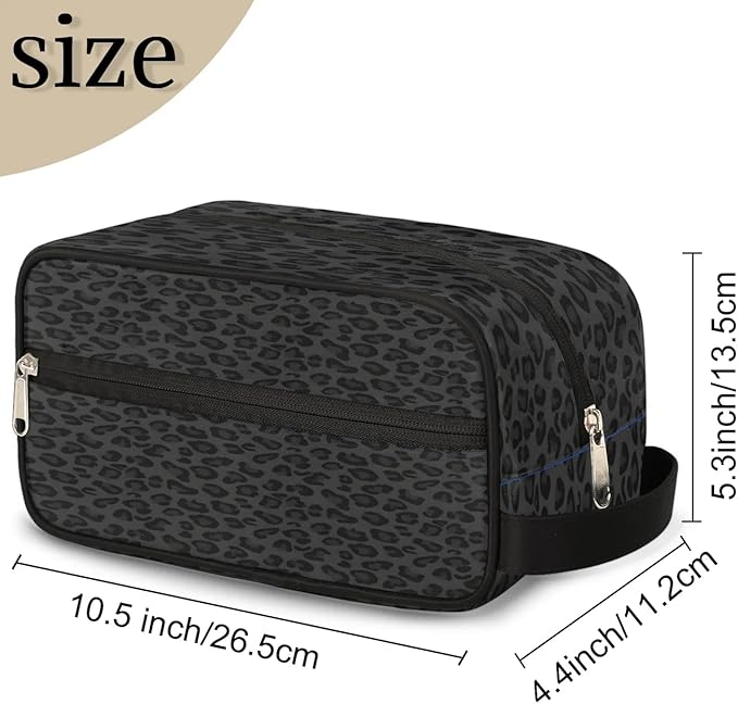 Black Leopard Hanging Toiletry Bag,Travel Hygiene Kits for Boys Mens,Waterproof Makeup Carry-on Bags,Cosmetic Bag,TSA Approved Shave Dopp Kit for Toiletries Shower Bathroom Accessories Gifts