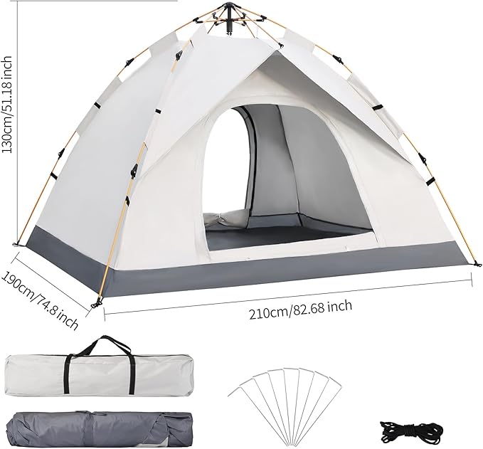 2 Person Windproof Oxford Tent Easy Setup Backpacking Tent for Camping, Hiking, Traveling