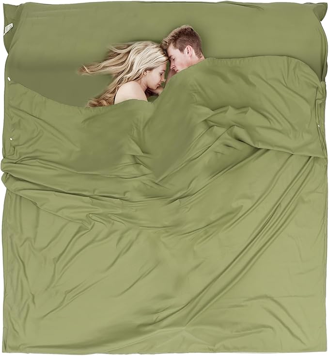 Sleeping Bag Liner - Travel Sheets for Hotel, Portable & Comfortable & Quick-Drying Adult Sleep Sack for Camping, Business Trips, Traveling, Hostel