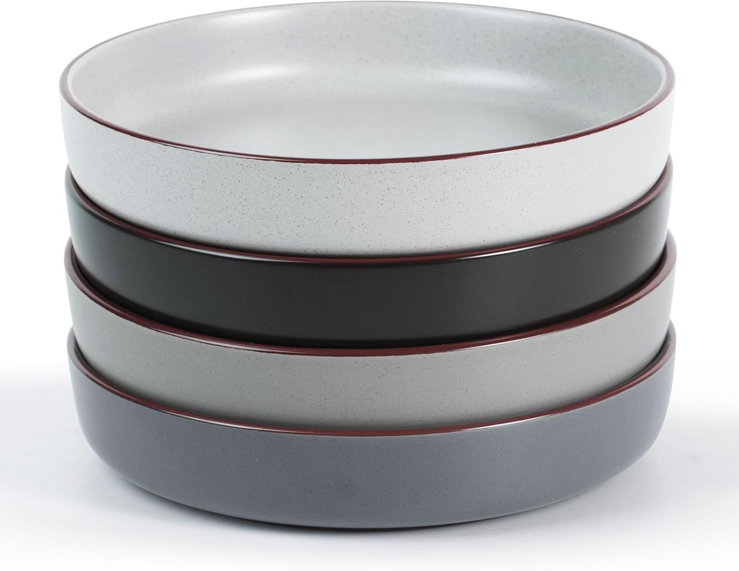 famiware Mercury Pasta Bowls Set of 4, 33 oz Large Salad Bowls, Ceramic Pasta Plates Bowls, Serving Bowls for Kitchen, Microwave & Dishwasher Safe, Multi-color