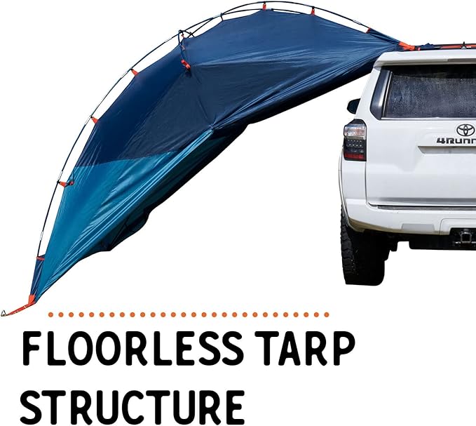 Kelty Highroads Overlanding Shelter - Universal Mount Car Camping Tent with Large Zippered Entry, Aluminum Frame, Adjustable Walls and Windows, UV Protection, Rainproof, Stuff Duffel Included, 2024