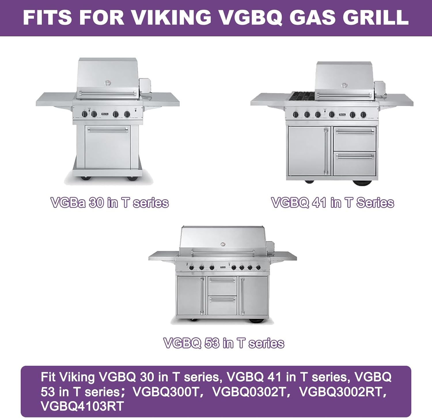 2 Pack 54911 Cooking Grid with 2 Pack 54921 Grill Grates Replacement for Viking VGBQ 30 Inch T Series VGBG 41 Inch T Series VGBQ 53 Inch T Series