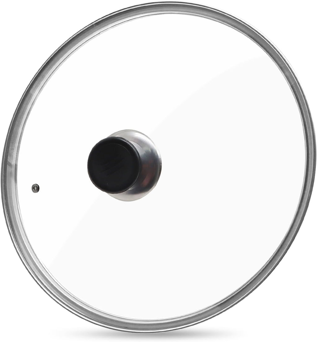 12 Inch Pan Lid, Tempered Glass Lid, Cast Iron Skillet, Pot,Replacement Pan Cover, Clear Frying Pan Lid Fits Pots, Pans and Skillets, Dishwasher Safe