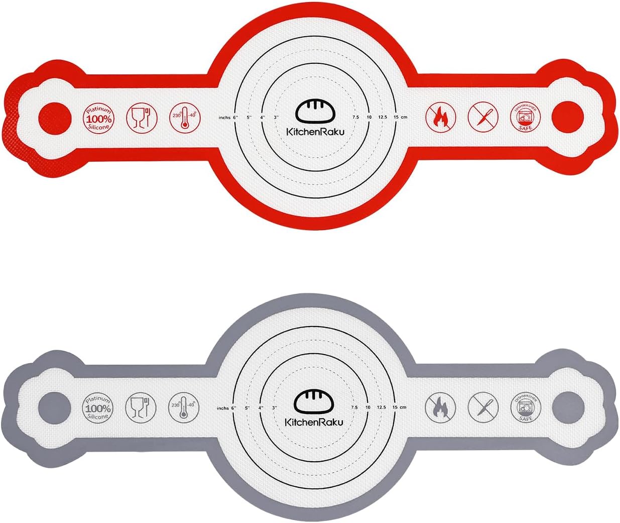 Cook's Aid 2 Pcs Silicone Bread Sling for Dutch Oven, Non-Stick Bread Baking Mat Set, Reusable Sourdough Bread Sling with Long Handles for Easier Transfer for Dough