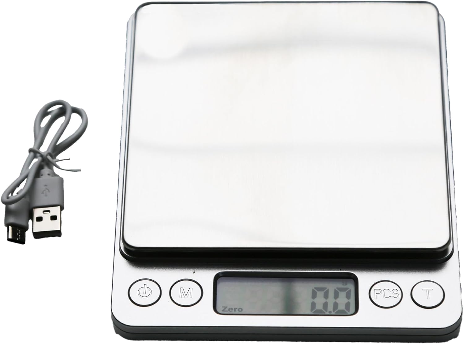 Large 3kg/6.6lb Kitchen Scale with 0.1g/0.003oz High Precision, Bakery Scale with USB Rechargeable