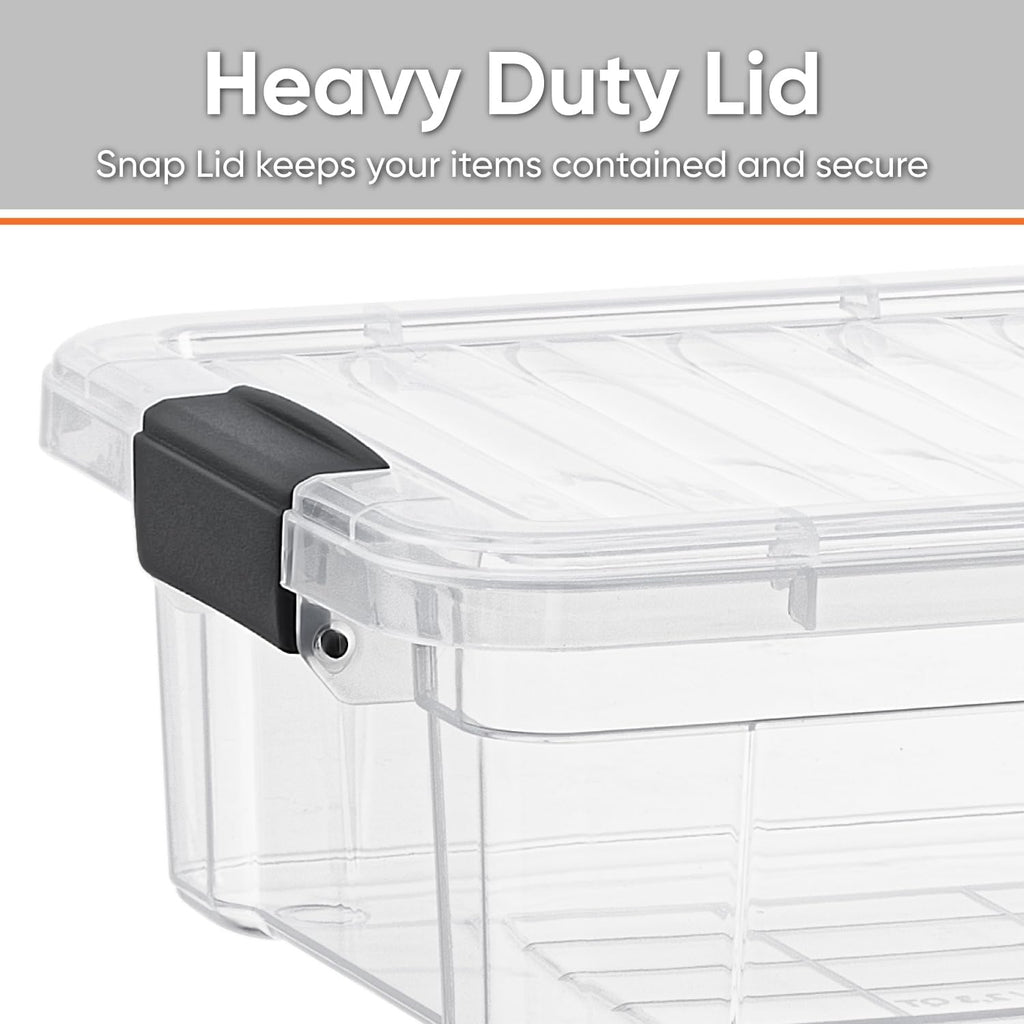 Superio Storage Bins with Lids- 2 Pack, 7.4 Qt Clear Boxes for Organizing, Stackable Plastic Containers- BPA Free, Non-Toxic, Odor Free, Organizer for Home, Office, Dorm